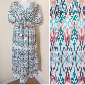 Boho colorful ikat Mira kaftan